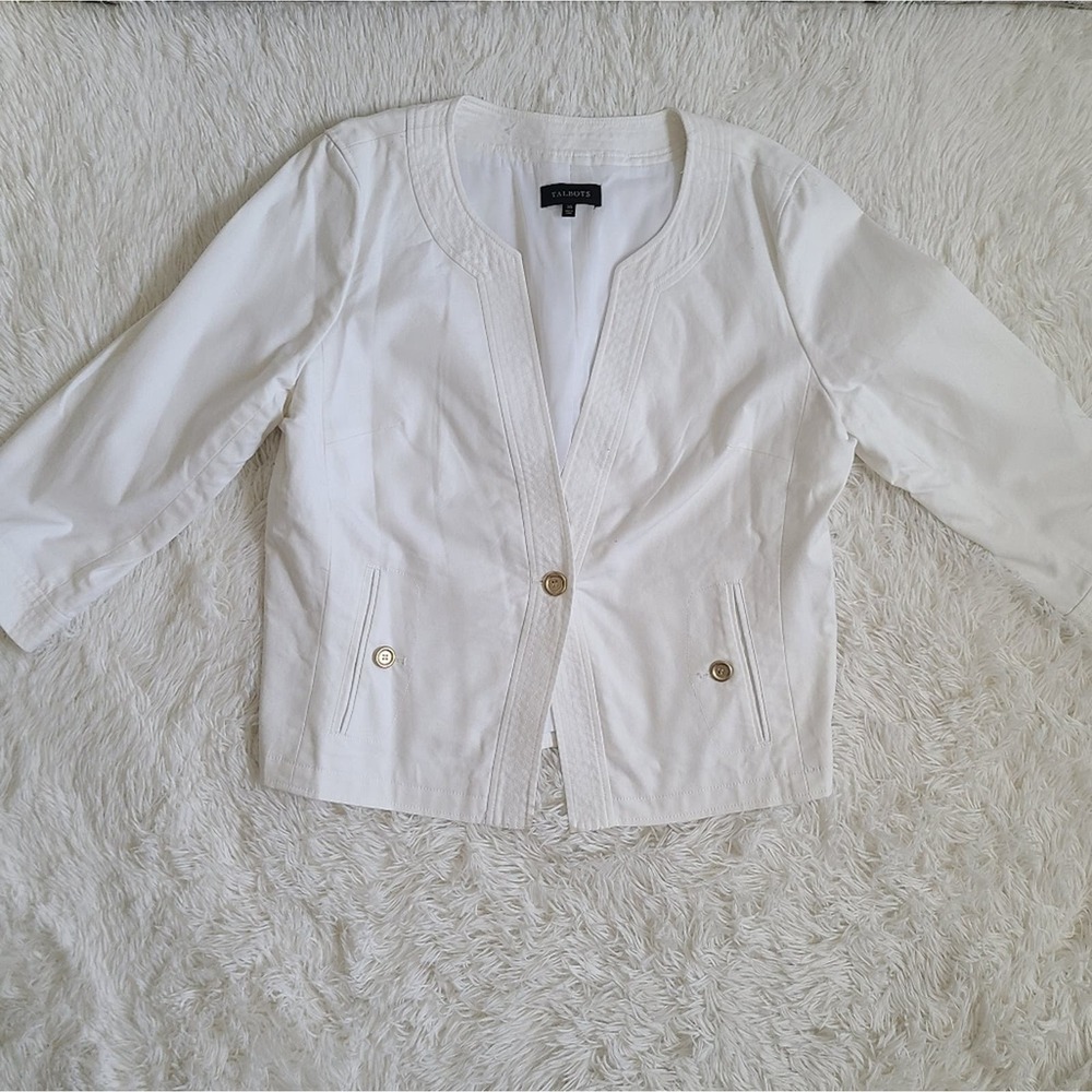 Talbots White Gold Button Blazer Size 20 - Picture 10 of 10